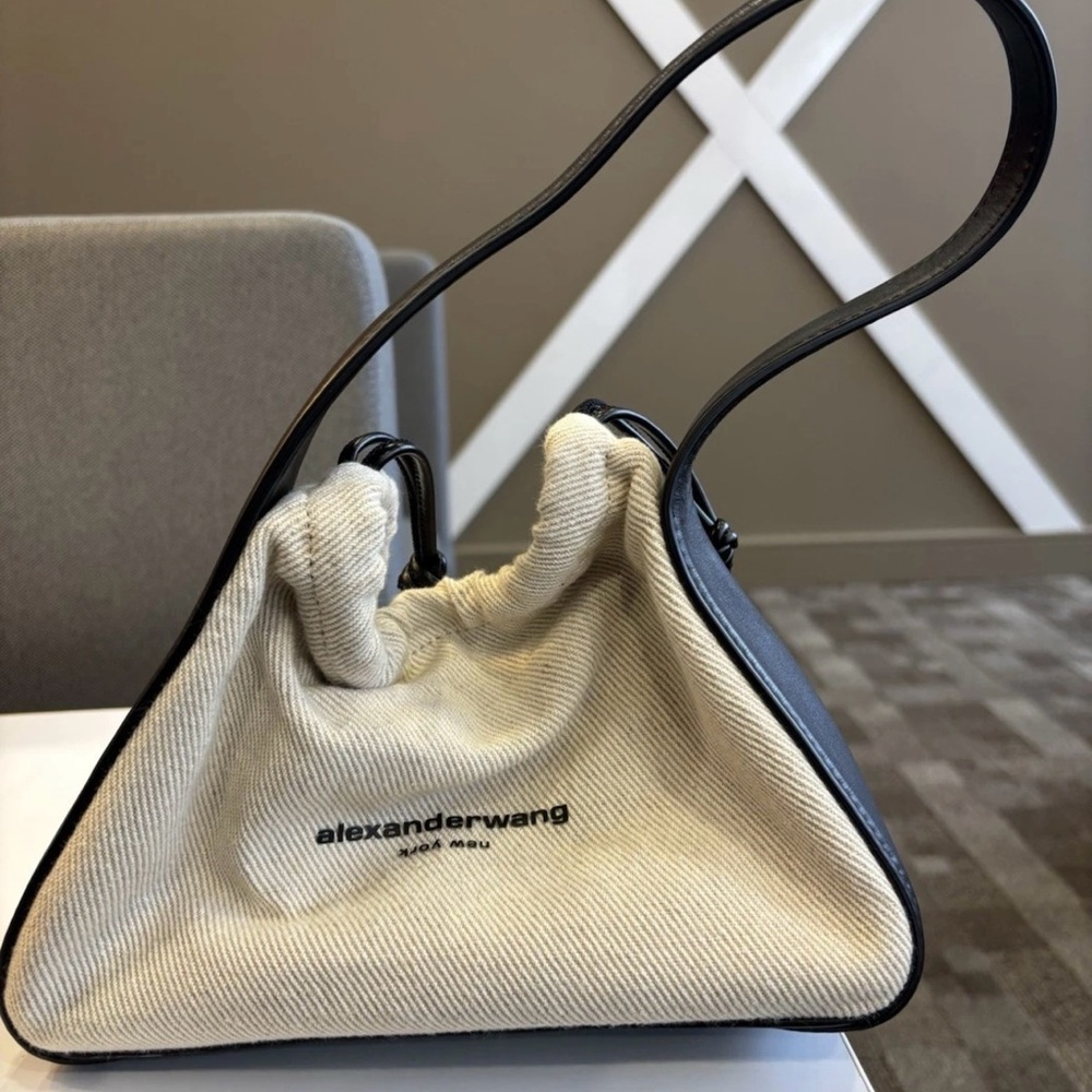 Alexander Wang Cream and Black Shoulder Bag with Modern Design